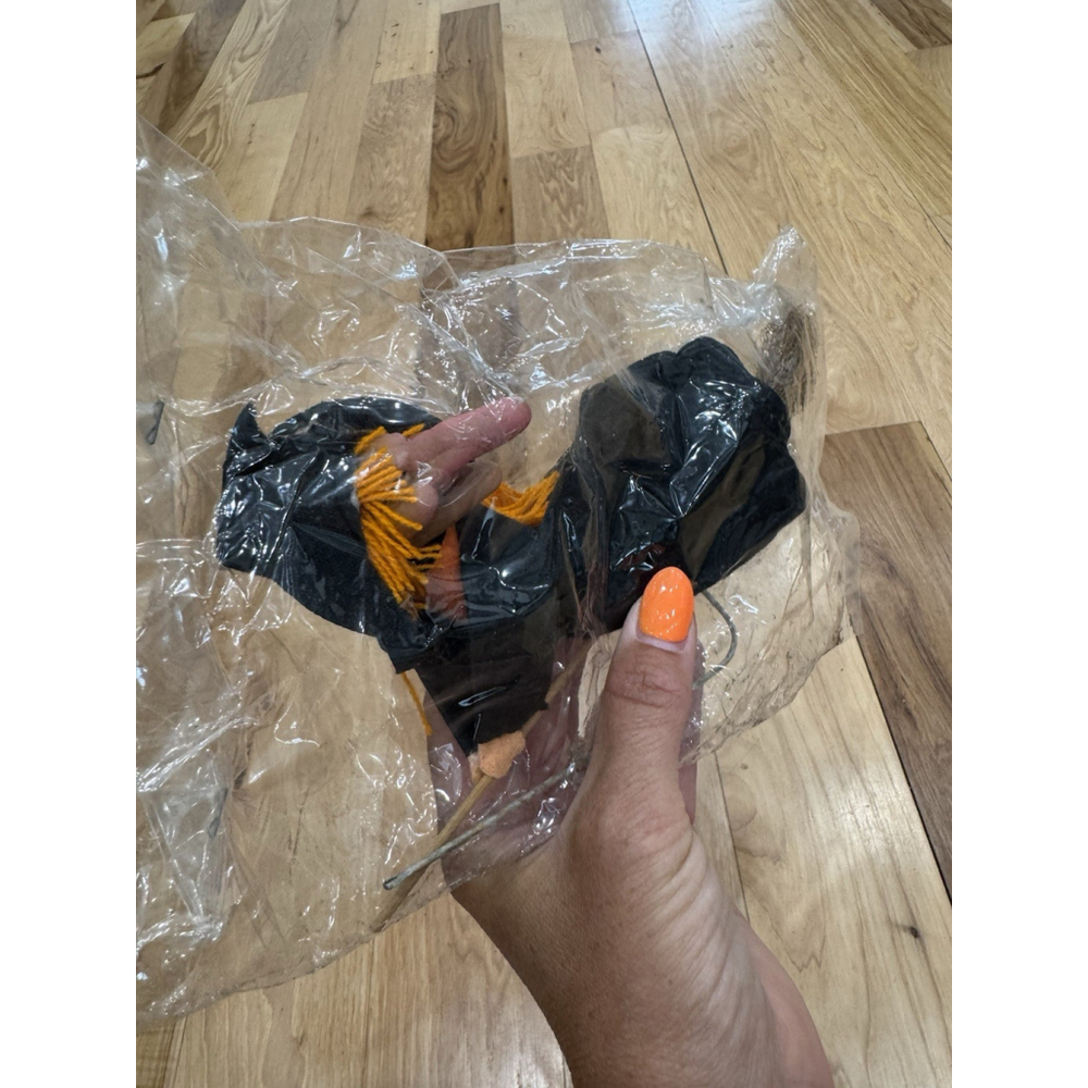 Vintage Halloween 9” Witch On Broom In Original Packaging NOS